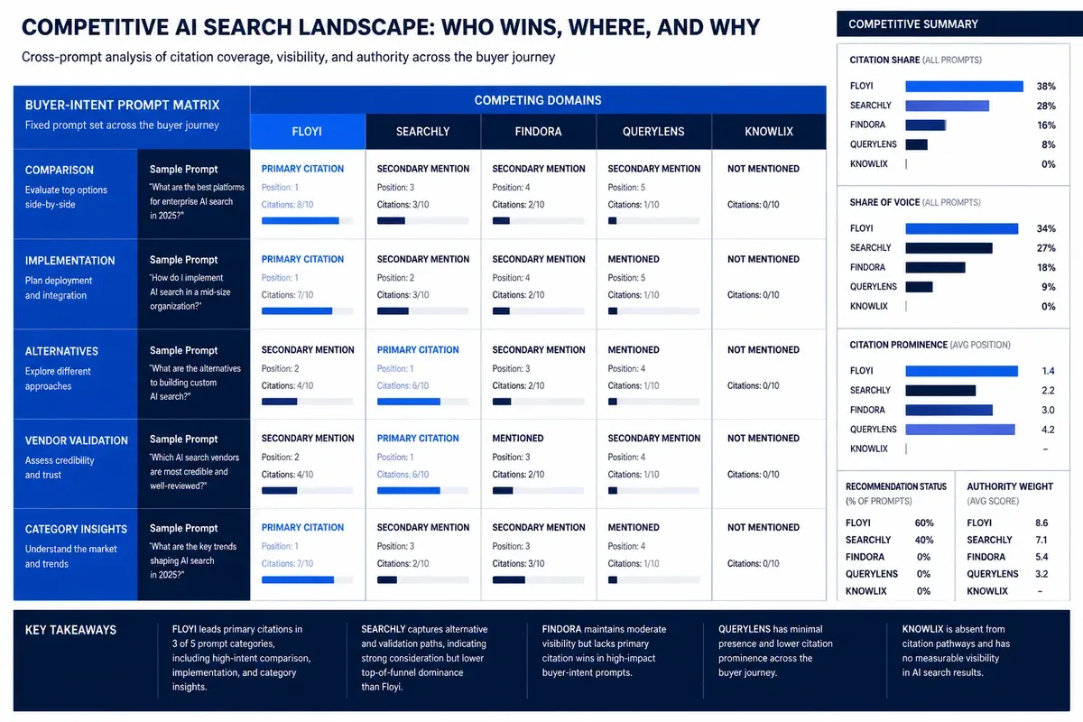Competitive AI search benchmarking with Citation Share and Share of Voice