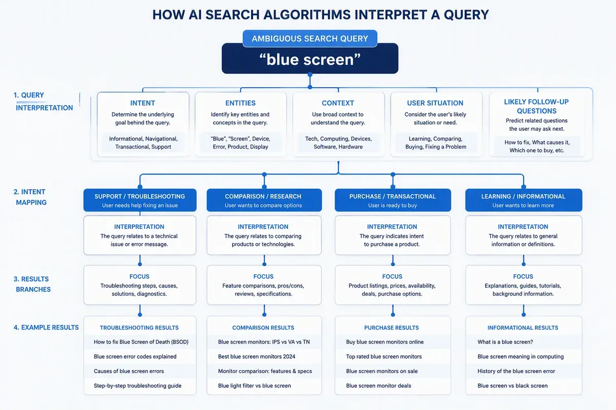 How AI changes search algorithms through intent and context