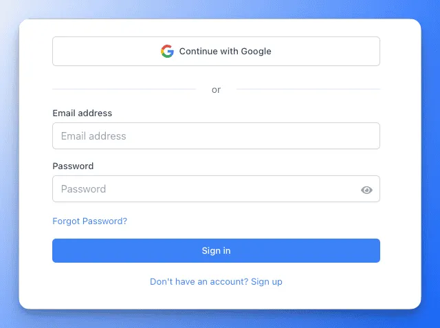 Floyi 2.0 Sign In with Google modal